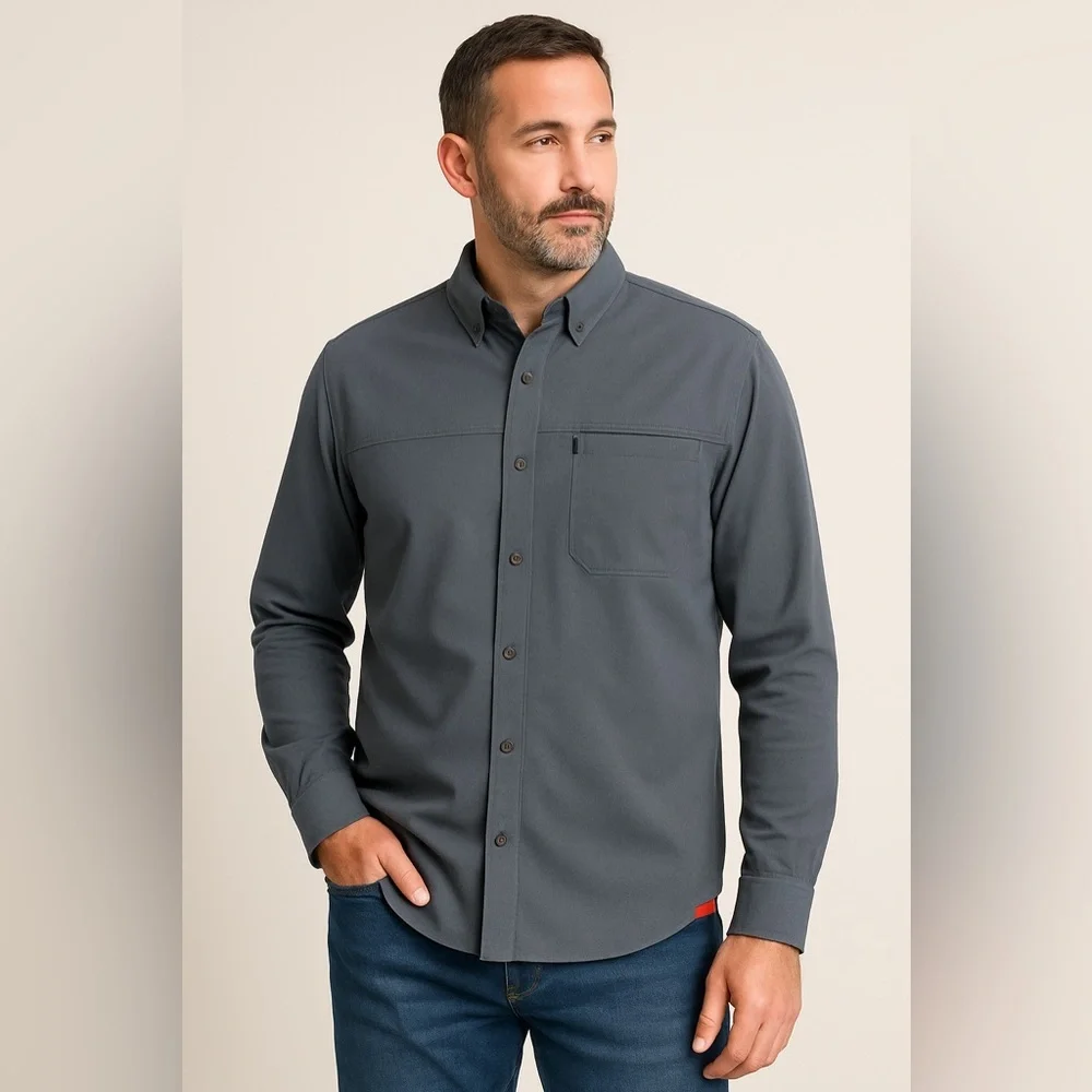 The North Face Men’s Button-Down Shirt – Gray – Size Medium